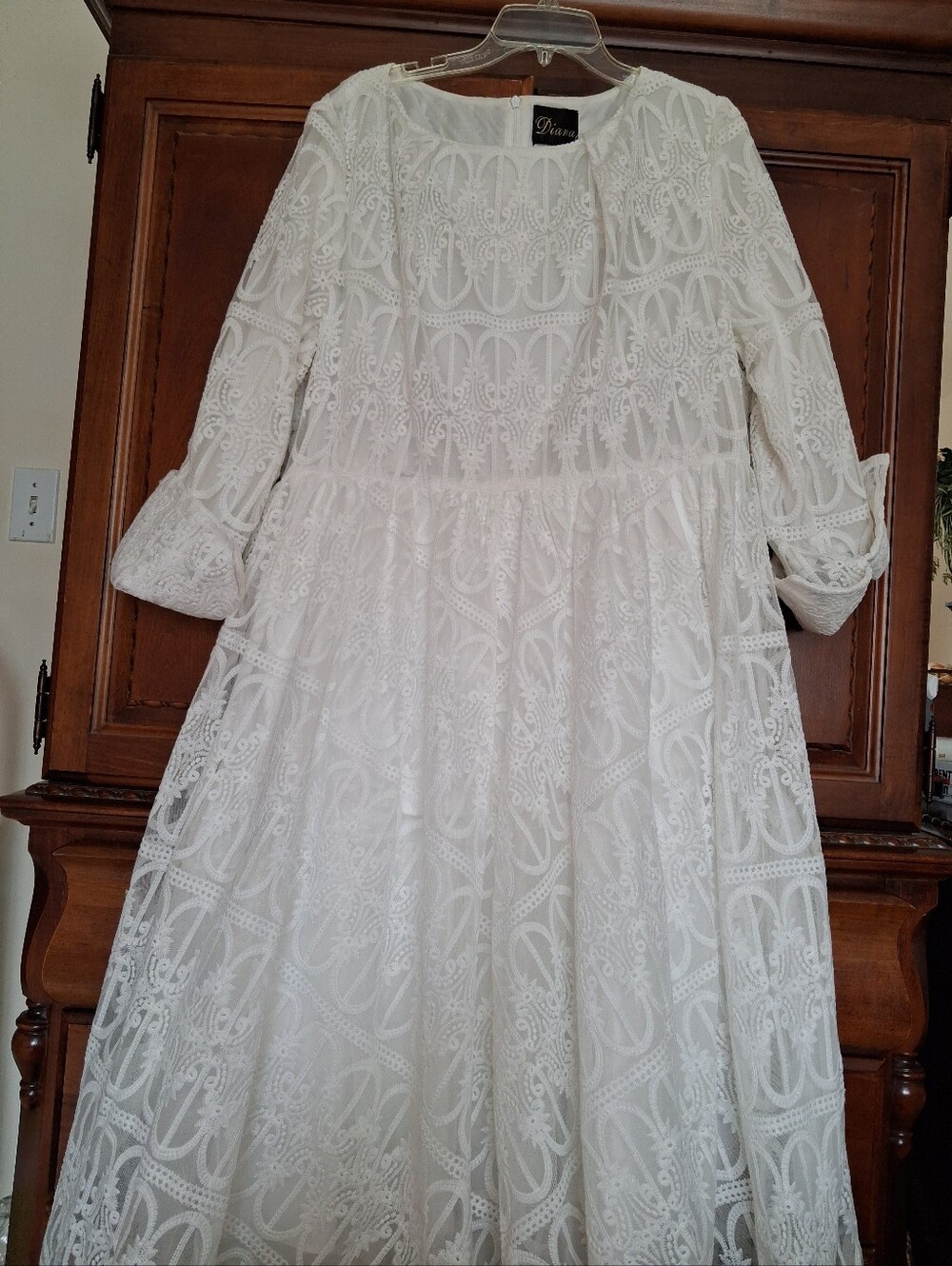 White Lace Midi Dress
